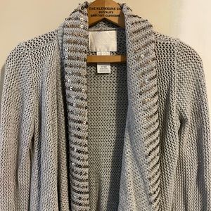 MM Couture grey cardigan sequin detail. Size small.